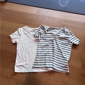 Pact White and Blue Striped Tees. Women’s S. Like new